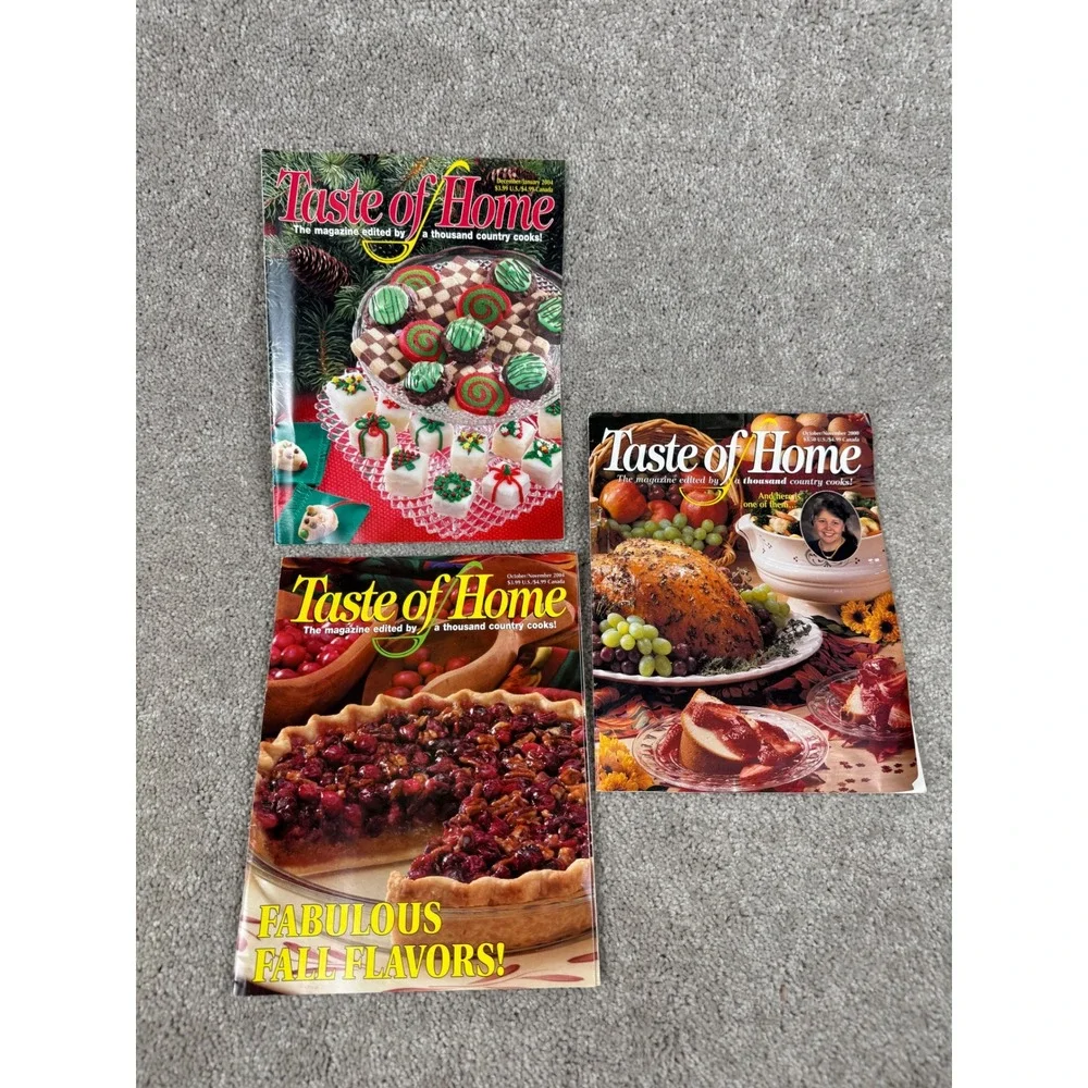 Taste of Home Magazine Lot 3 Issues 2000 2004 Holiday Fall Recipes Vintage